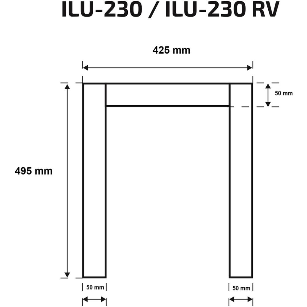 Iluliist Skamet ILU-230 RV, P ja S seeria saunaahju uksele 23 x 23 cm