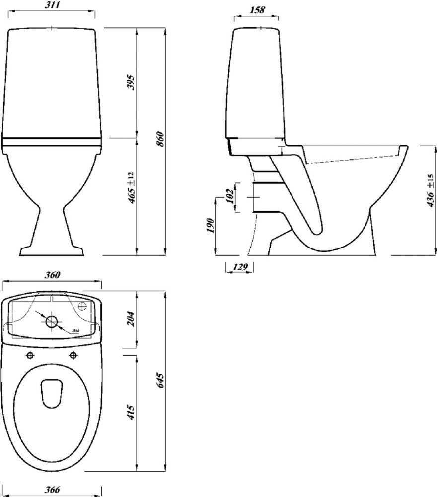 WC-pott Ahlsell A-Collection tahajooks