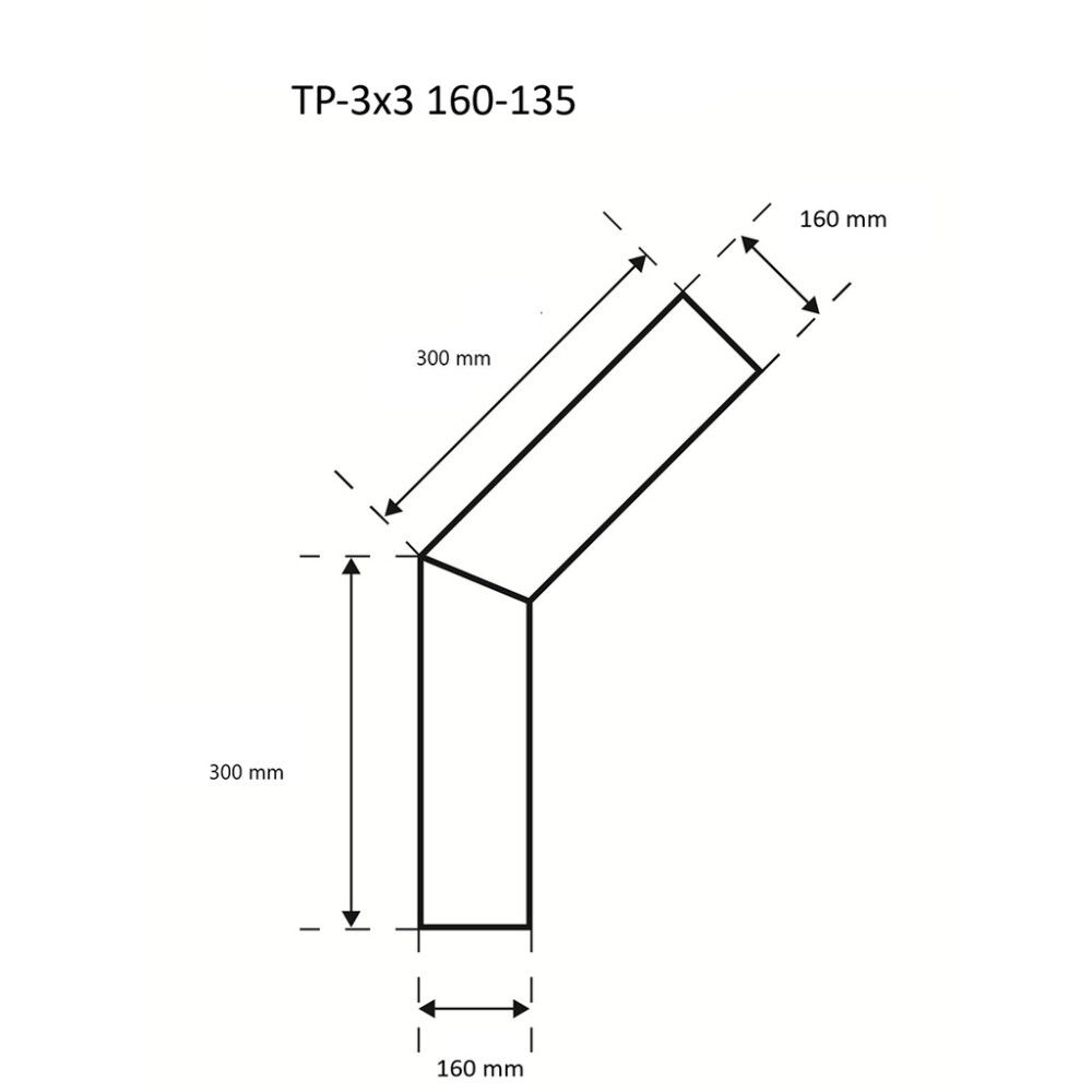 Suitsutoru põlv Skamet 160 mm 135° 30 x 30 cm