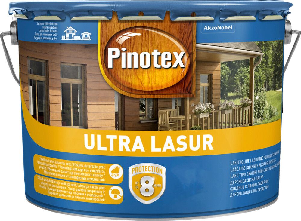 Puidukaitsevahend Pinotex Ultra Lasur 10 l, pihlakas