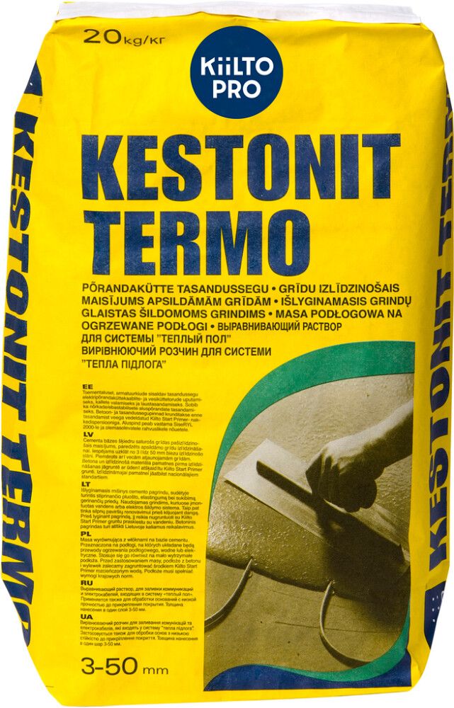 Põrandakütte tasandussegu Kiilto Pro Kestonit Termo 20 kg