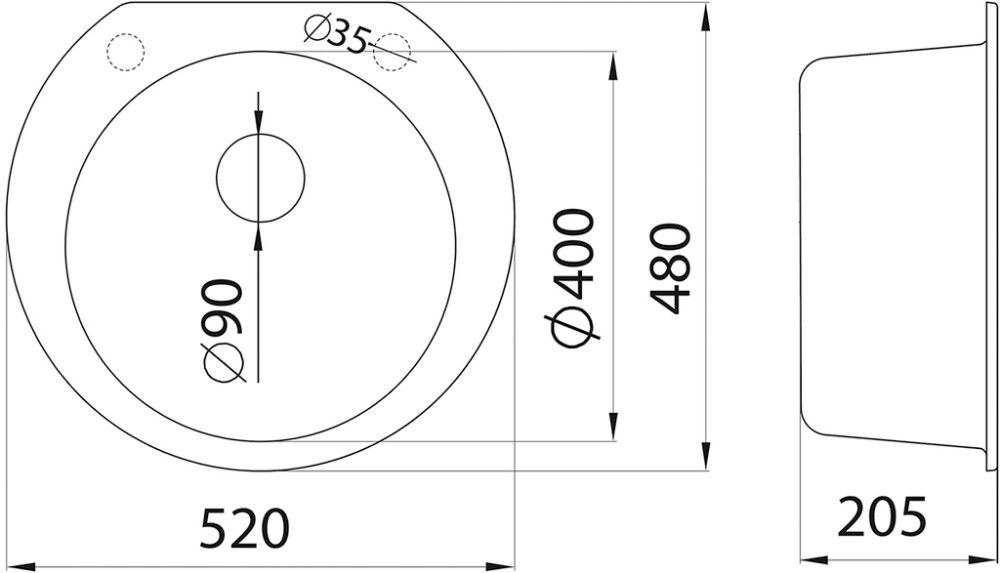 Köögivalamu Aqualine Omega 48 x 52 cm beež