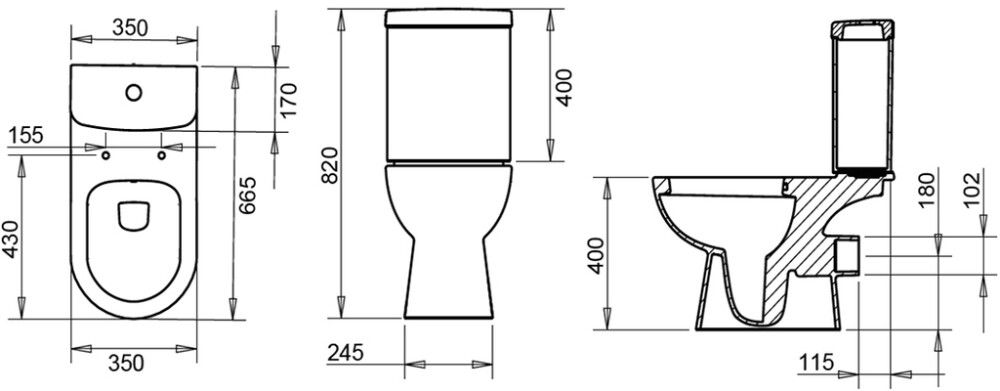 WC-pott Turavit Alize tahajooksuga