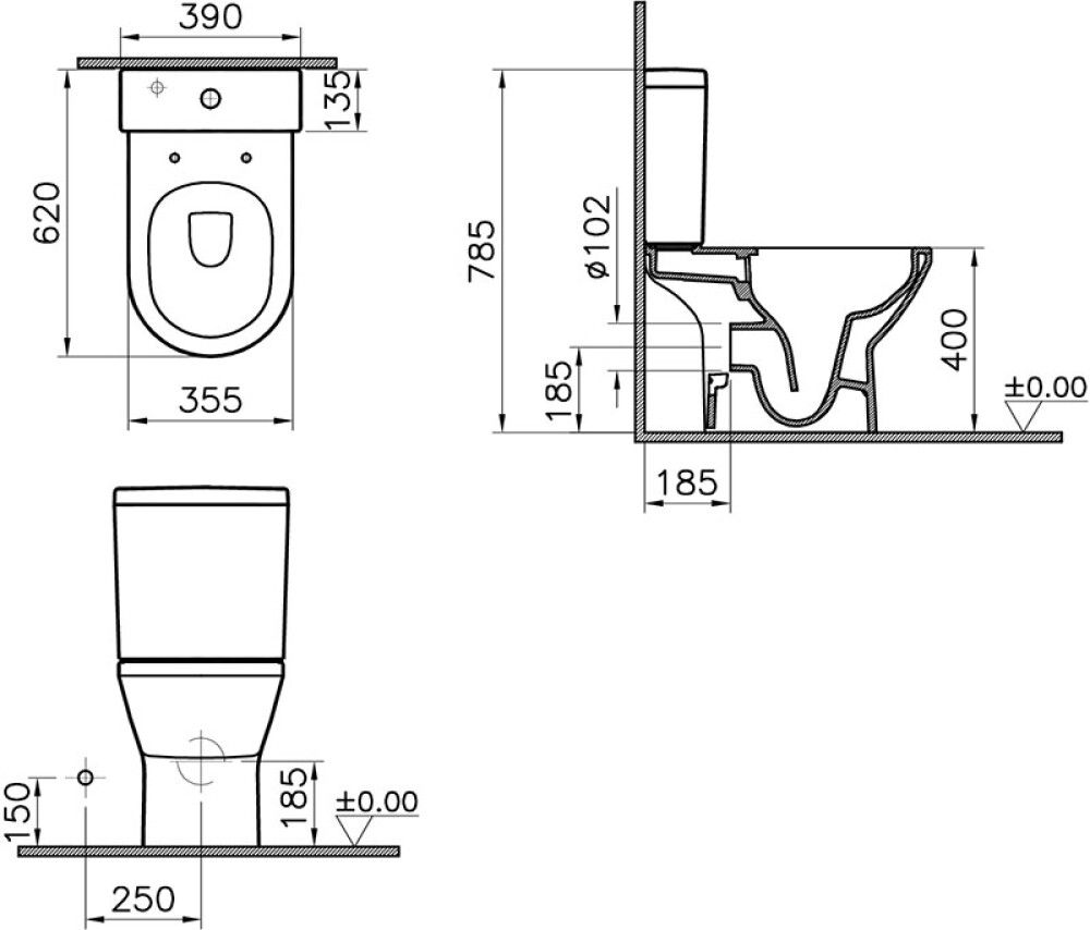 WC-pott Vitra PRO Integra RIM-EX