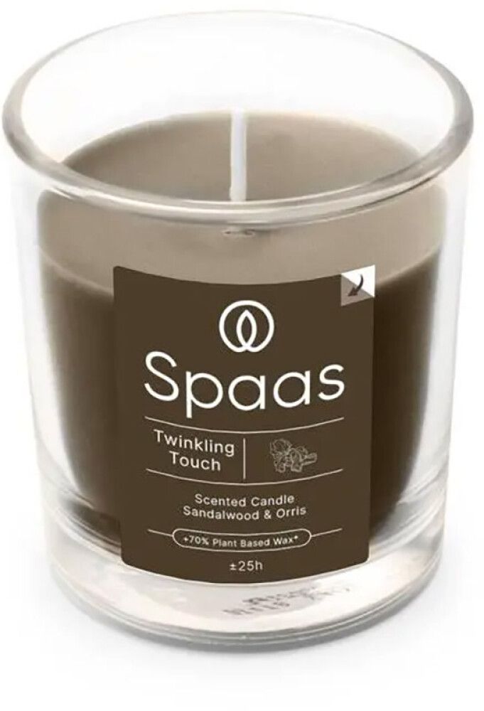 Lõhnastatud küünal Spaas klaasis 25 h, sandlipuu/iiris