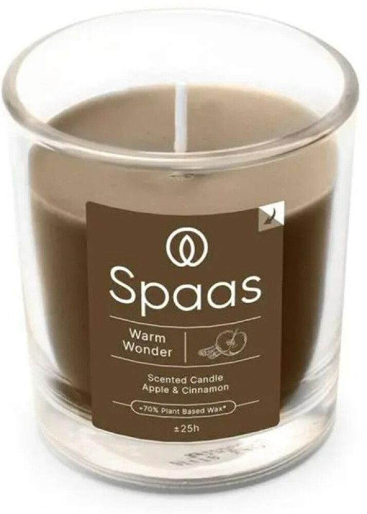 Lõhnastatud küünal klaasis läbipaistev 25 h, õun/kaneel