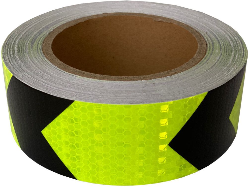 Helkurteip 25 m kollane/must