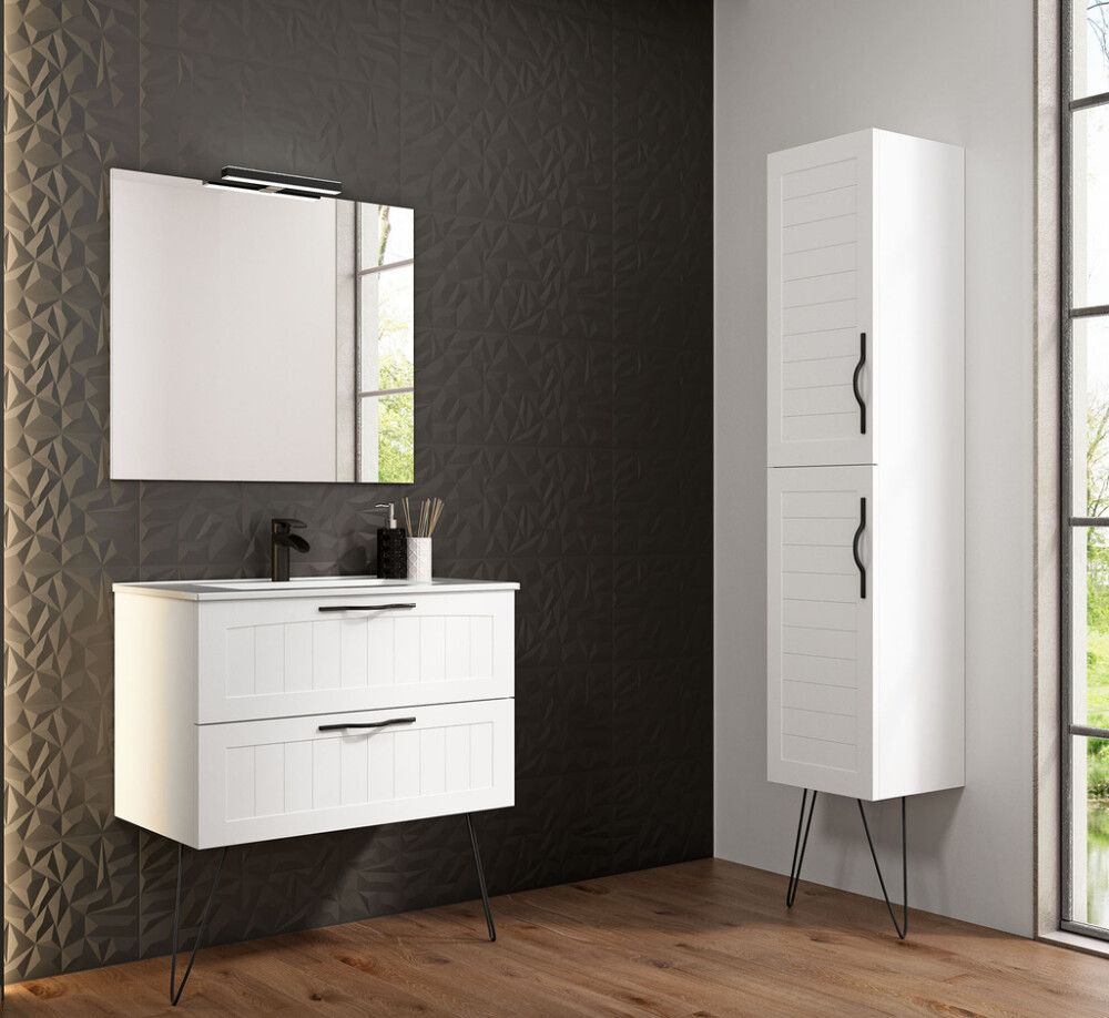 Kõrge kapp Ordonez Cottage 35 cm matt valge