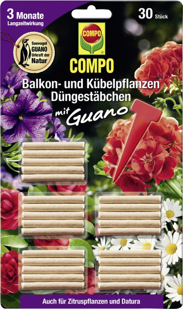 Väetisepulgad õitsvatele taimedele Compo 30 tk/lehel