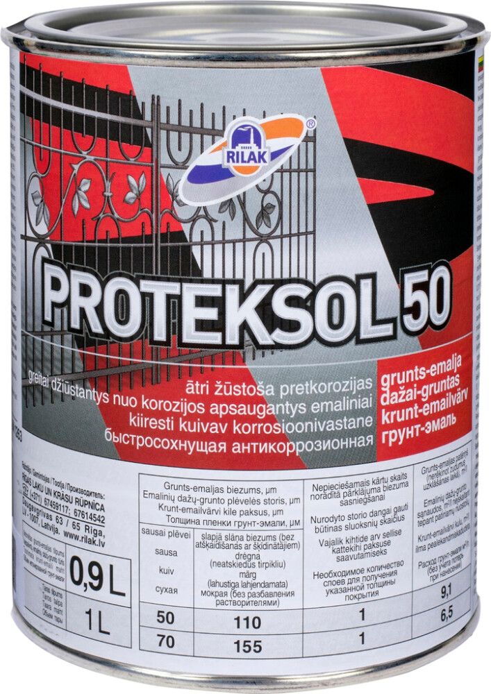 Kruntemailvärv Proteksol 50, pruun 0,9,l