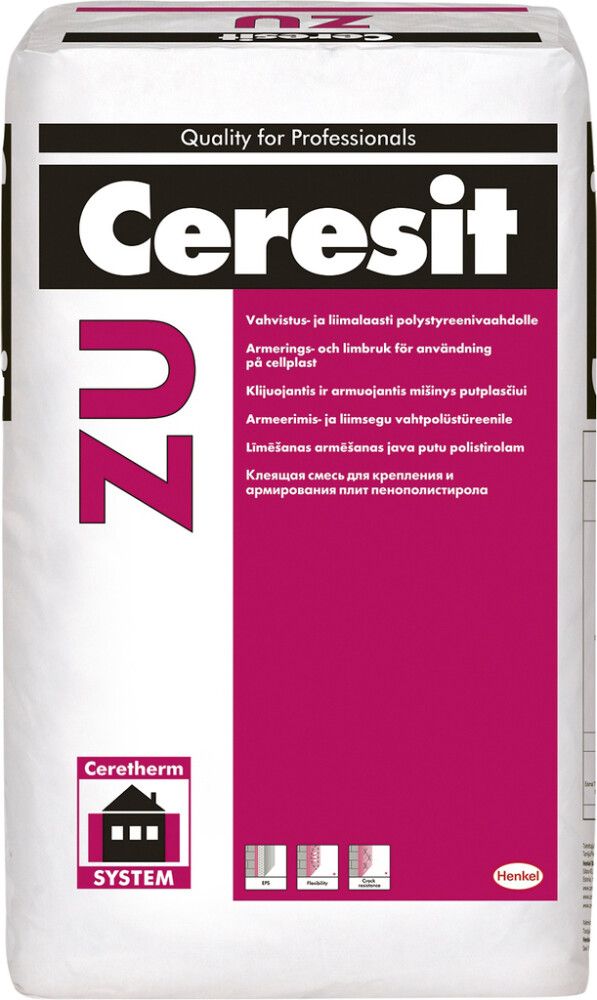 Armeerimis- ja liimsegu vahtplastile Ceresit ZU 25 kg