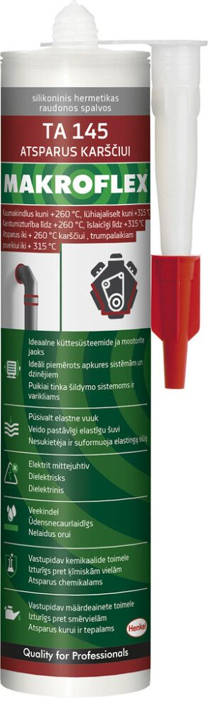 Kuumakindel silikoonhermeetik Makroflex TA 145, punane 300 ml