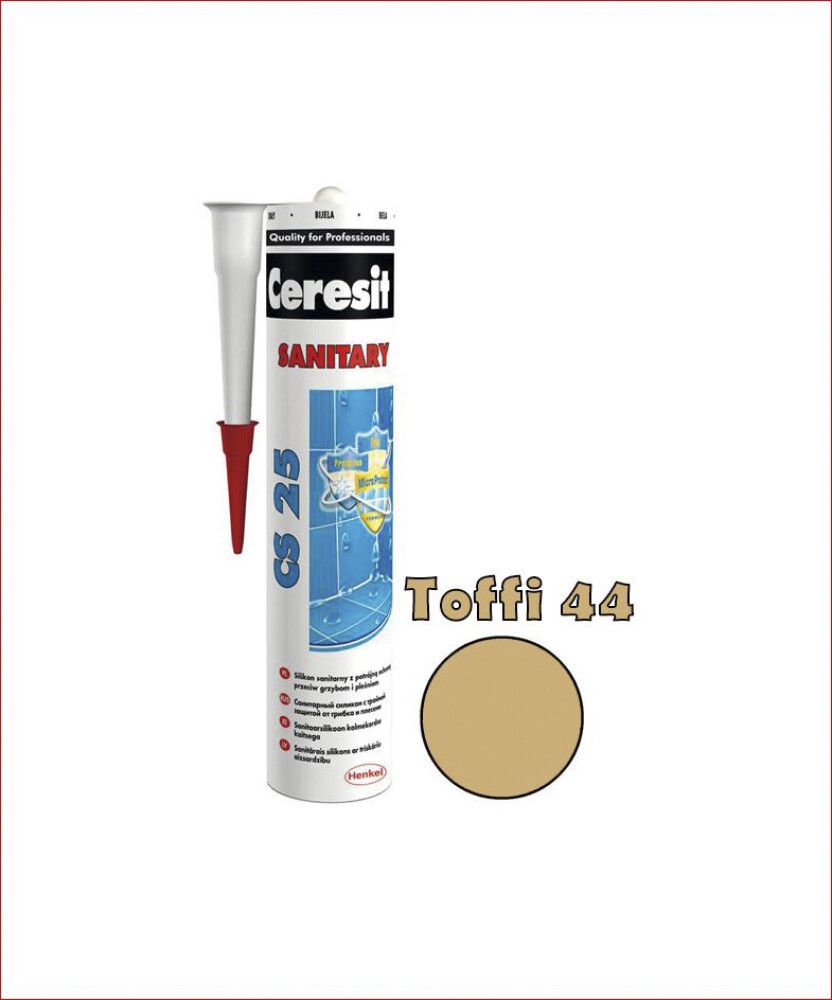 Sanitaarsilikoon Ceresit CS25 280 ml, Toffi 44