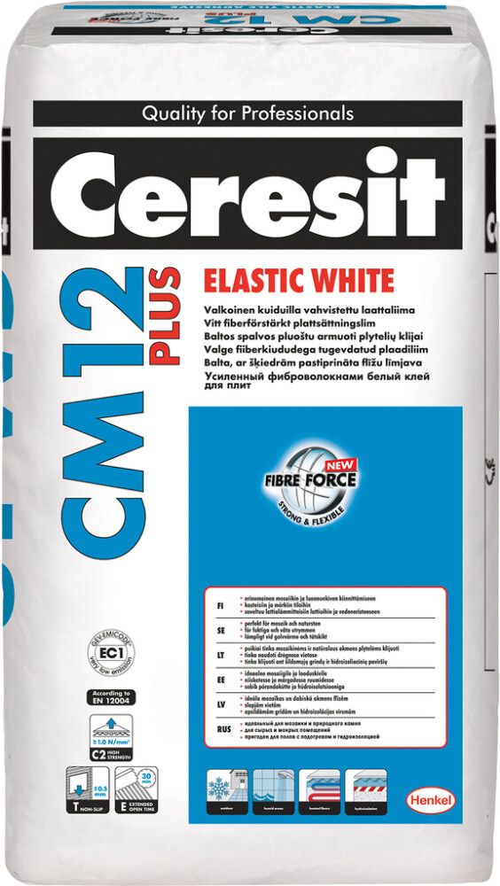 Elastne plaatimissegu Ceresit CM12 Plus White 25 kg