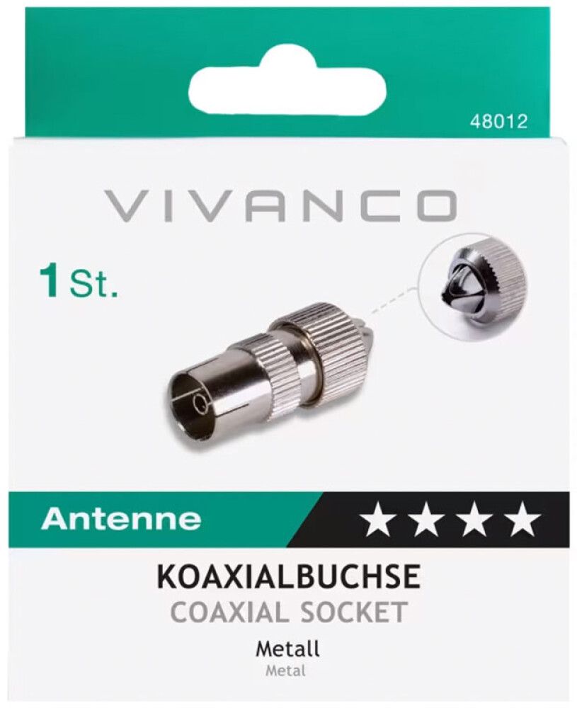 Koaksiaalpesa Vivanco, metall