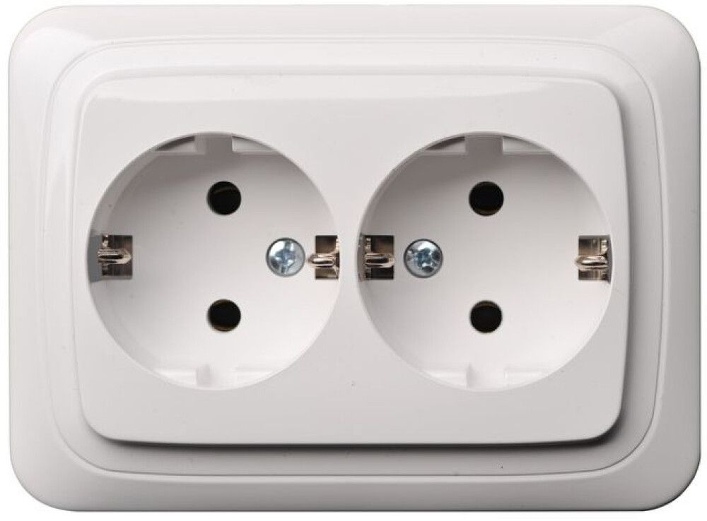 Süvistatud pistikupesa Schuko 2-ne valge