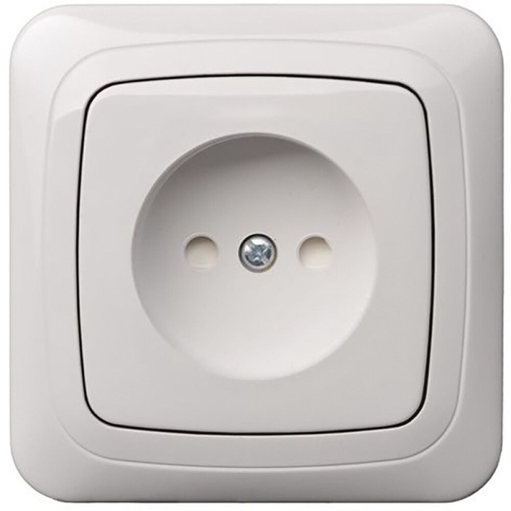 Süvistatud maanduseta pistikupesa 1-ne valge