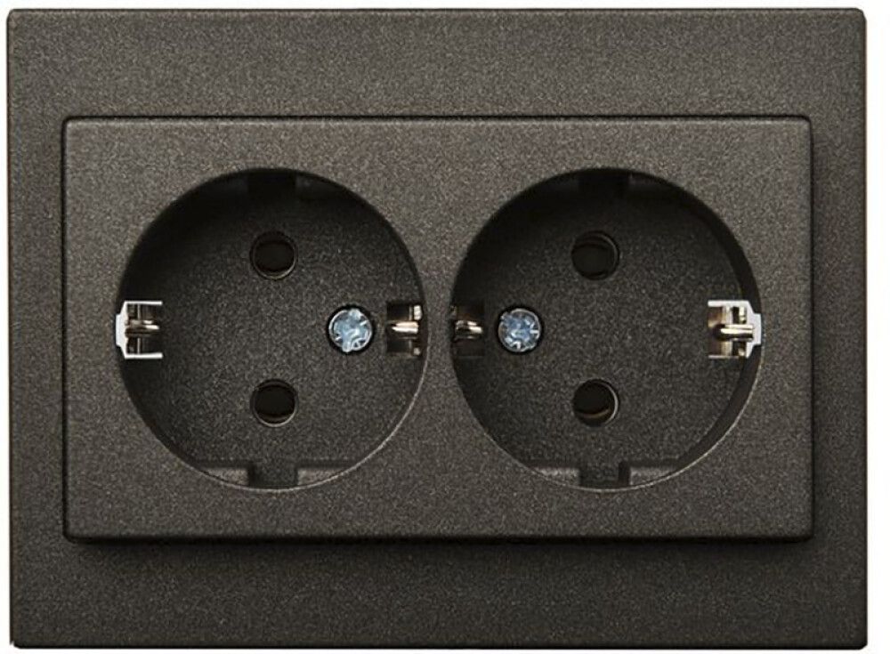 Maandusega pistikupesa Epsilon 2-ne raamita must