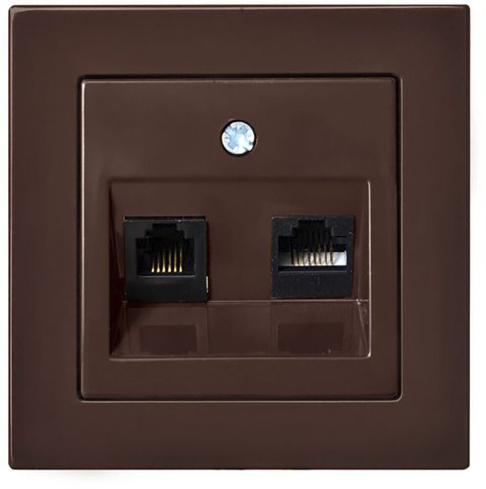 Arvuti- ja telefonipesa Epsilon raamita pruun