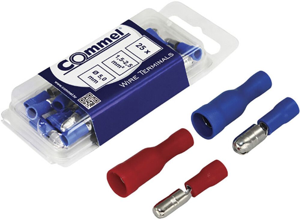 Juhtmeotsik toru "ema" Ø 5 mm 25 tk/pakk