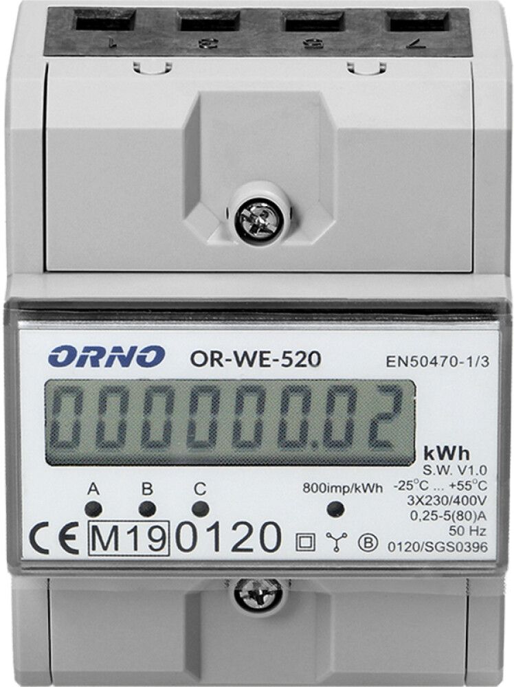 Elektrienergia arvesti Orno OR-WE-520, kolmefaasiline