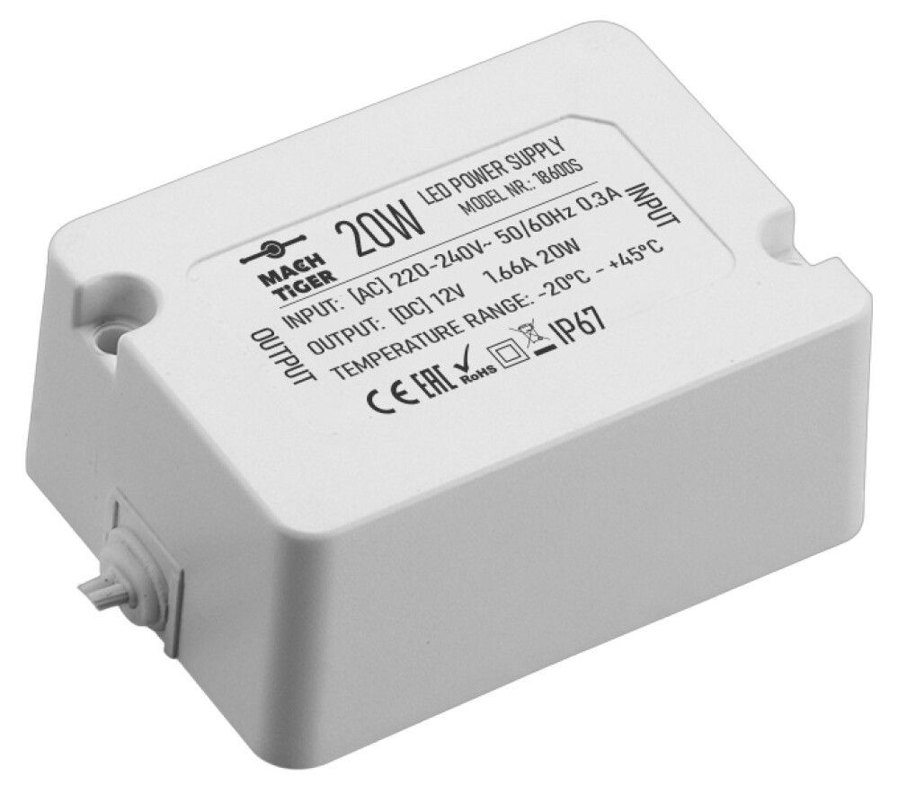 LED-toiteplokk 12 V / 20 W IP67