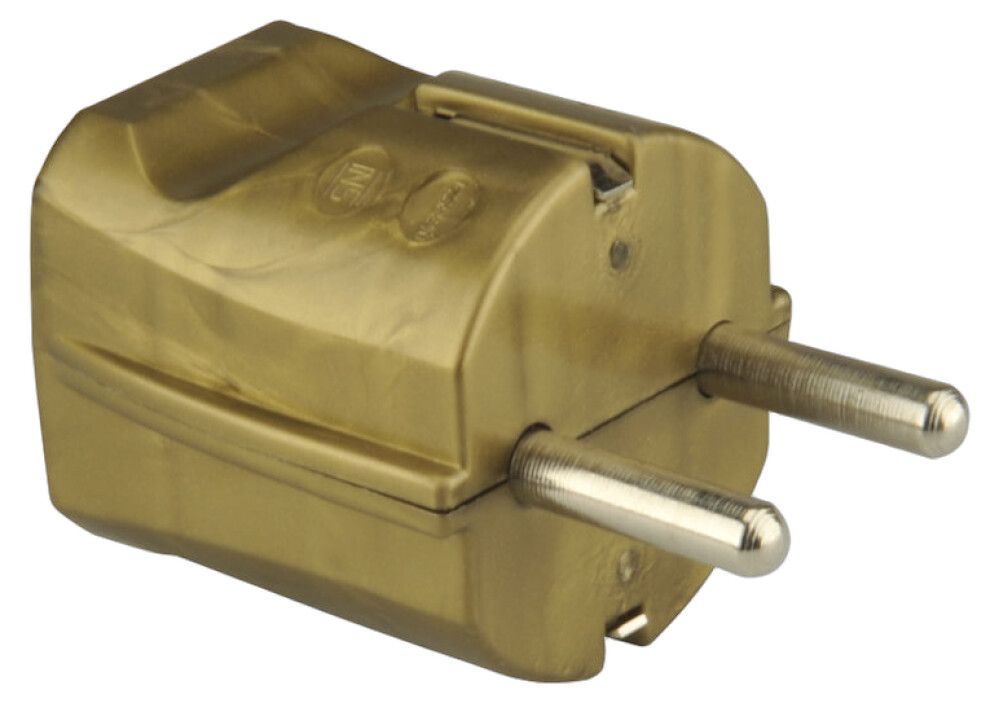 Pistik Schuko maandusega 16 A / 250 V kuldne