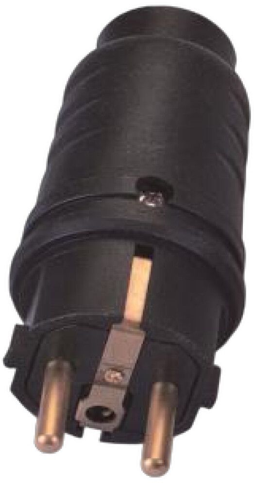 Pistik kummikattega Schuko 16A / 250 V IP44 must