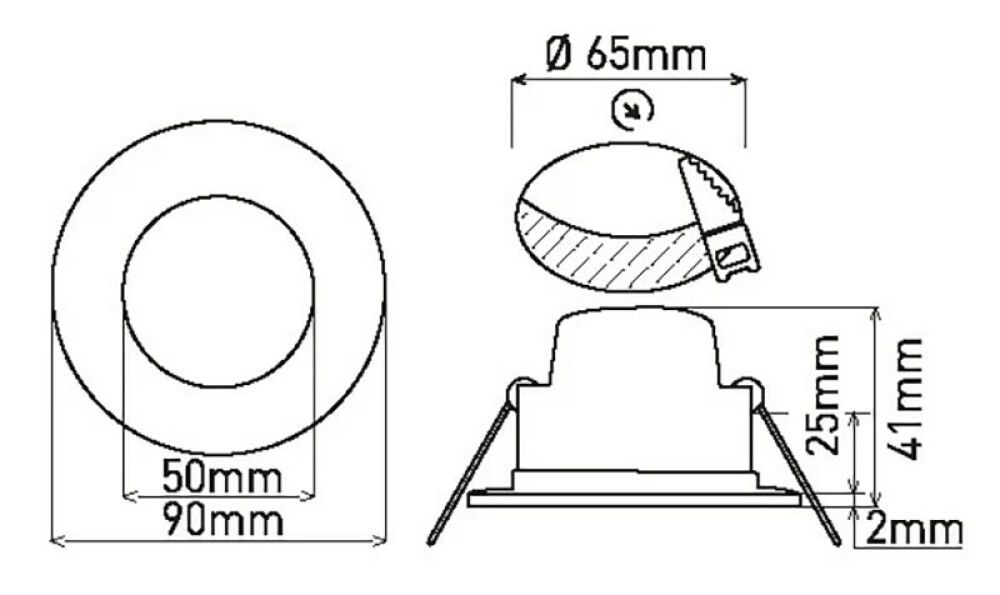 Süvistatav kohtvalgusti Greenlux LED Bono-R 7 W, 3000 K valge