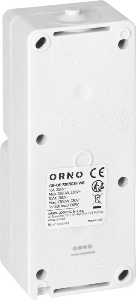 Lüliti + pistikupesa 2-ne 2P+E, IP54 valge/must