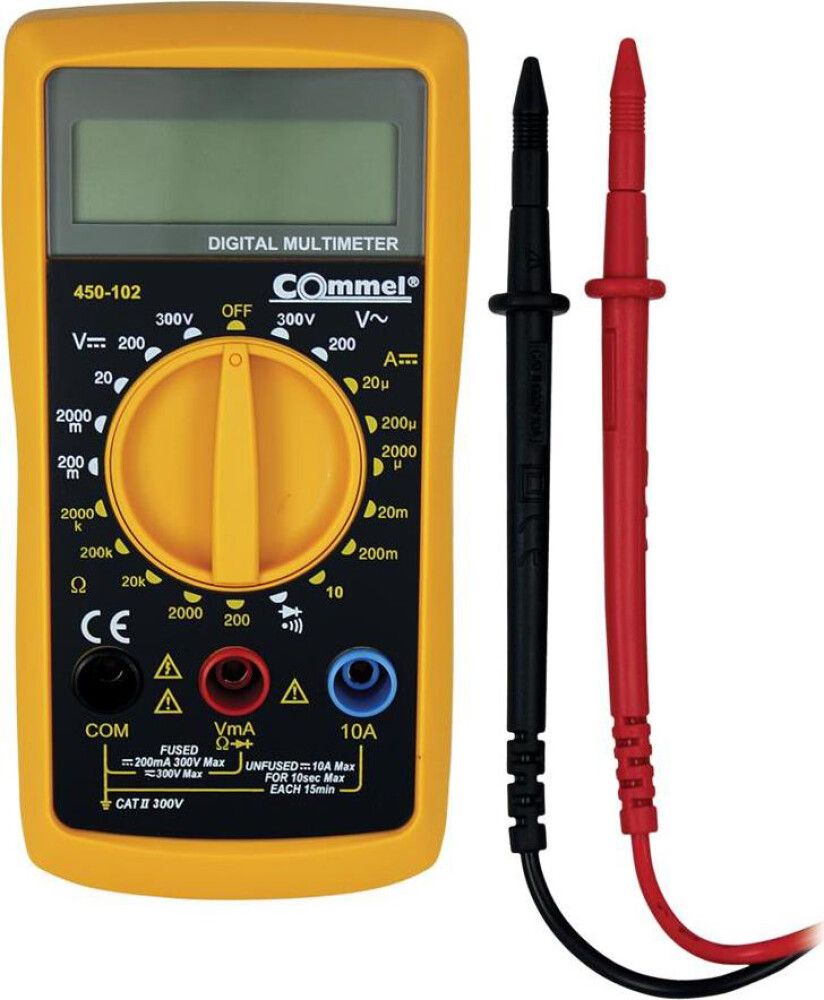 Digitaalne multimeeter Commel DC/AC LCD-ekraaniga