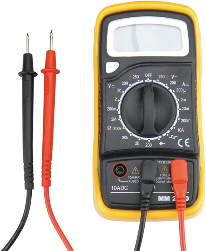 Digitaalne multimeeter DM250 must kollane