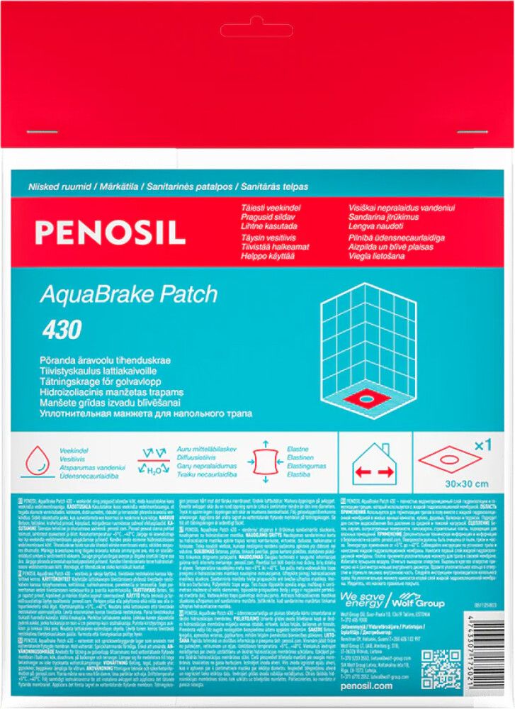 Veekindel äravoolutorude tugevdustükk Penosil AquaBrake Patch 430