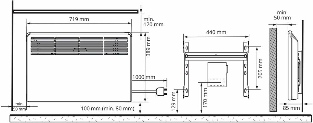 Konvektor Ensto Beta7-BT-EP 750 W