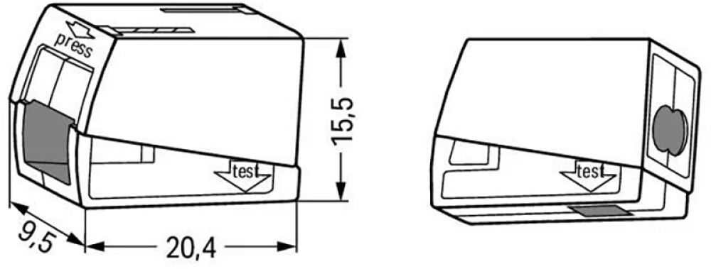 Klemmid valgustitele Wago Compact 224-112 valge 100 tk