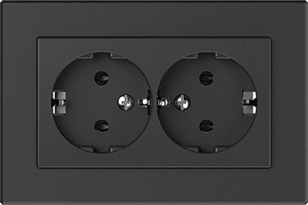 Pistikupesa XP Vilma 2-ne, maandusega, must