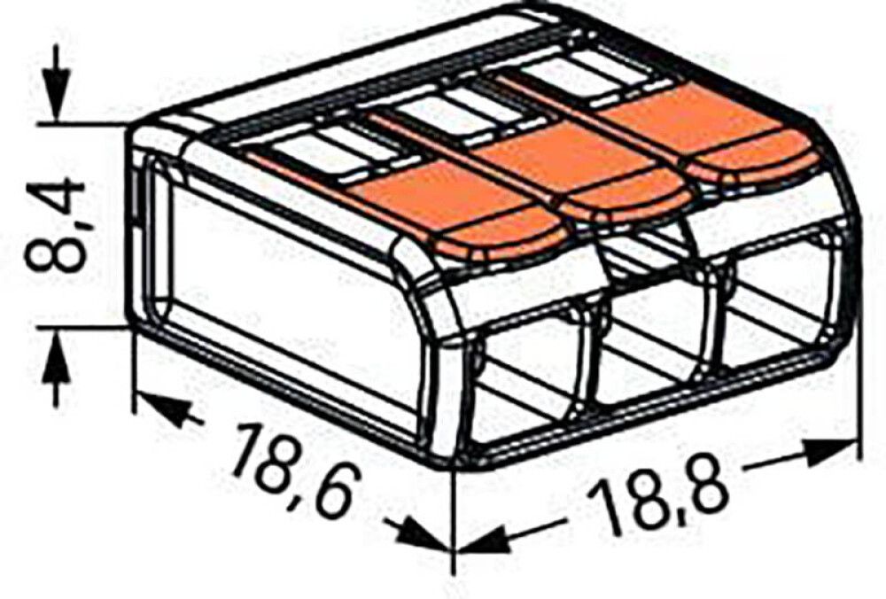 Klemmid Wago Compact 221-413, 5 tk