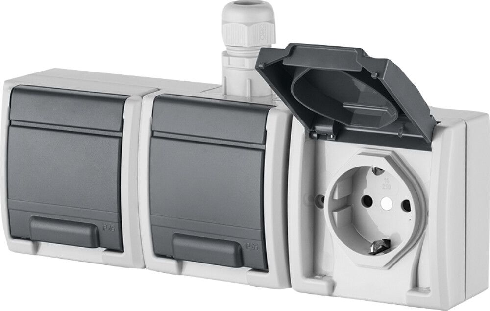 Pistikupesa Aquant 3-ne, maandusega