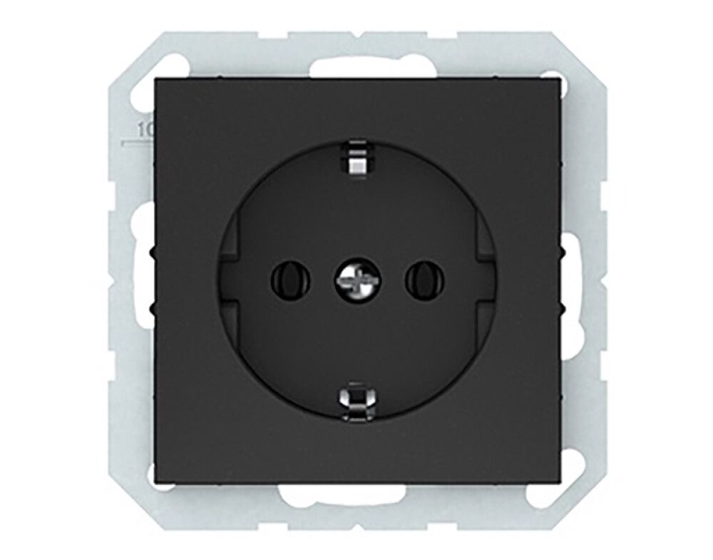 Pistikupesa raamita Vilma Quadrum QR 1000 maandusega must