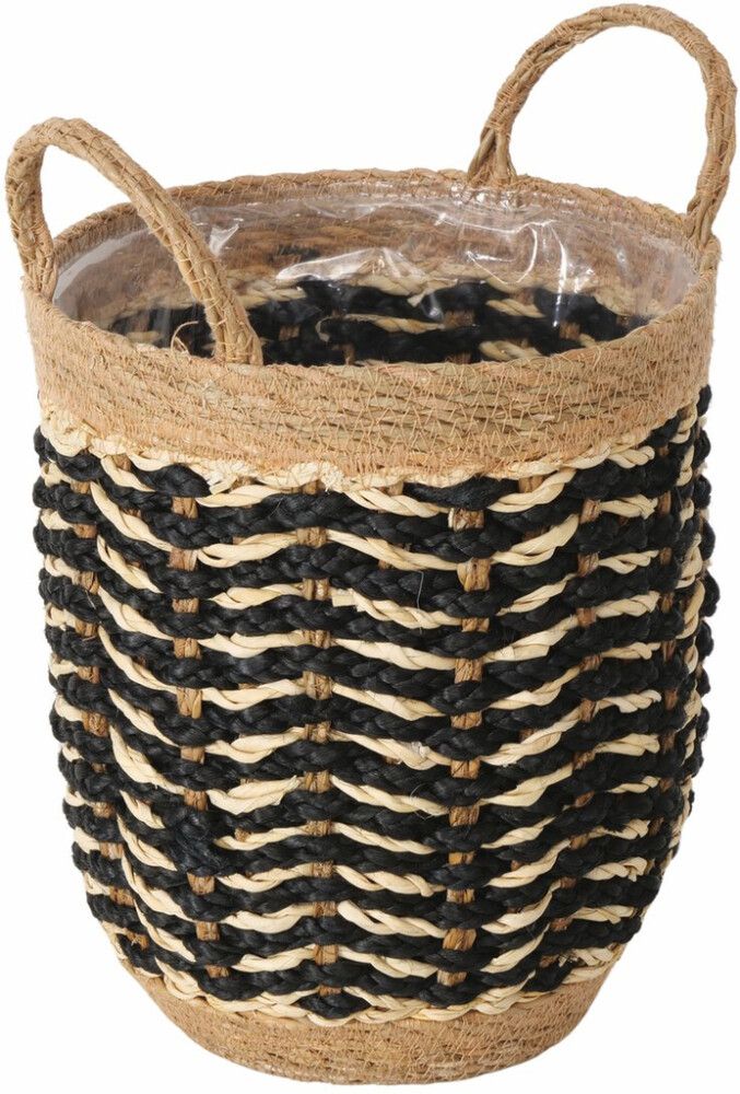Lillepott Leniro punutud 34 x 24 cm, must