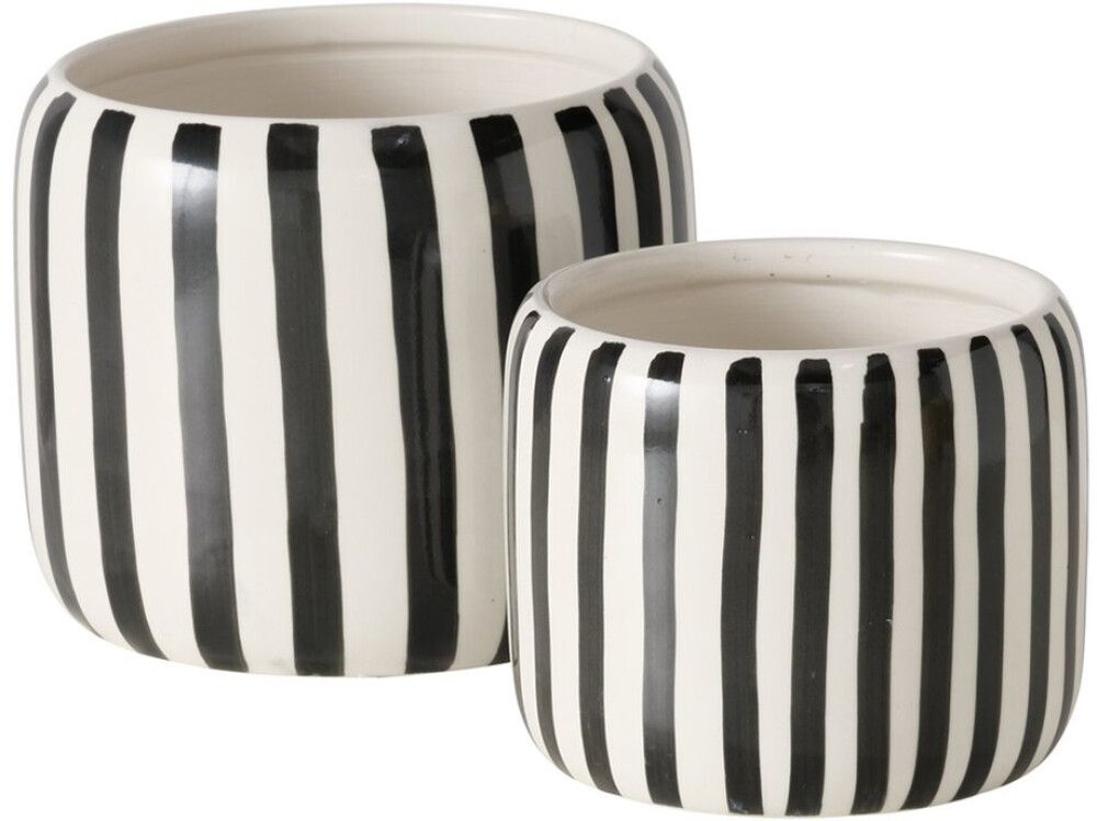 Ümbrispott Linea 14,5 cm, mustatriibuline