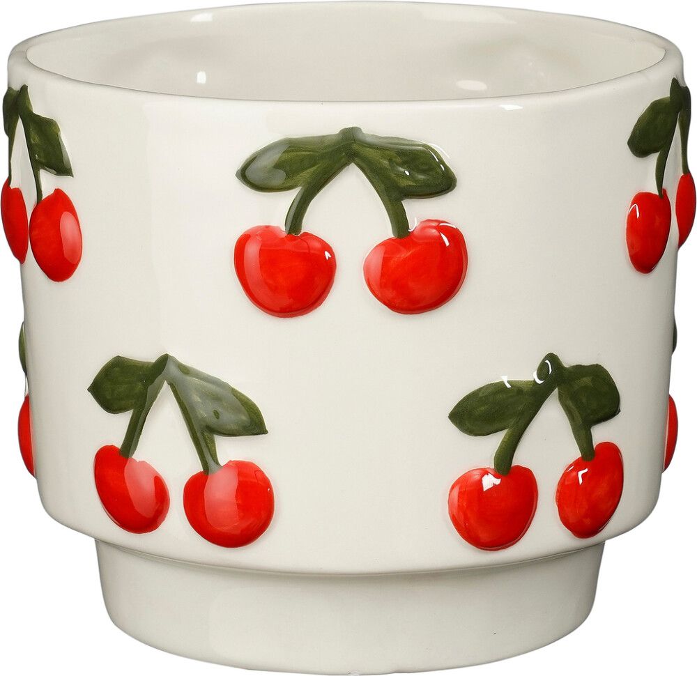 Lillepott kirssidega 13,5 x 15,5 cm