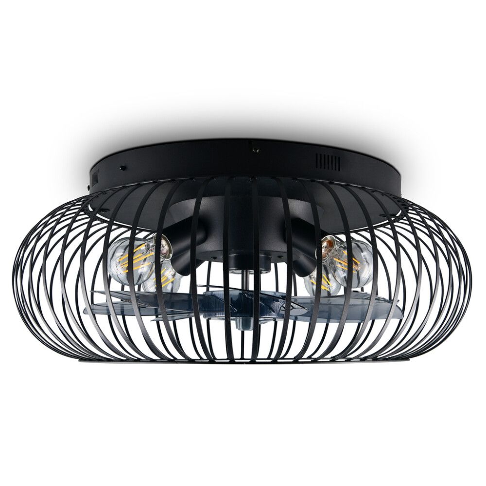 Ventilaator-valgusti Trio Johanna Ø 61 cm must