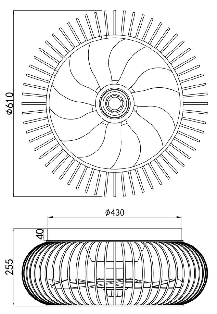 Ventilaator-valgusti Trio Johanna Ø 61 cm must