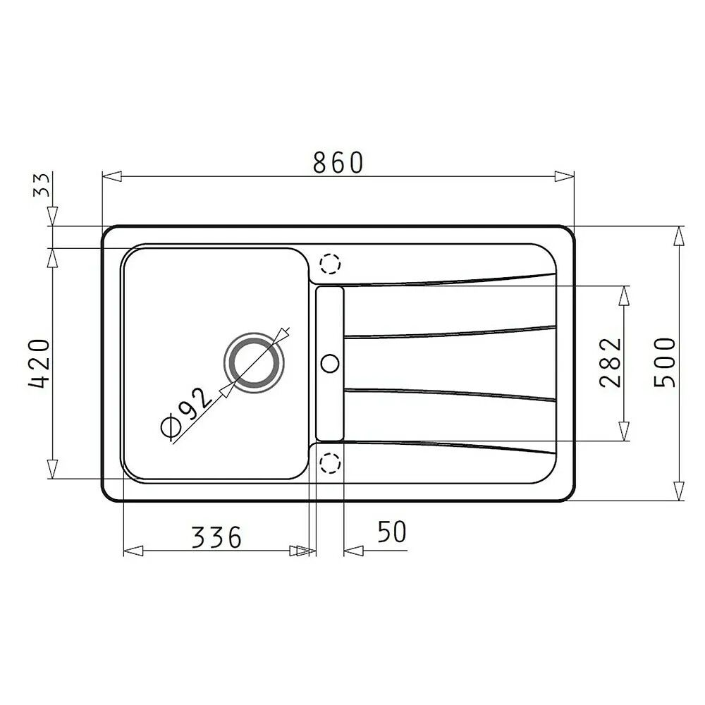 Köögivalamu Admiral Mannheim 2.0 must 86 x 50 cm