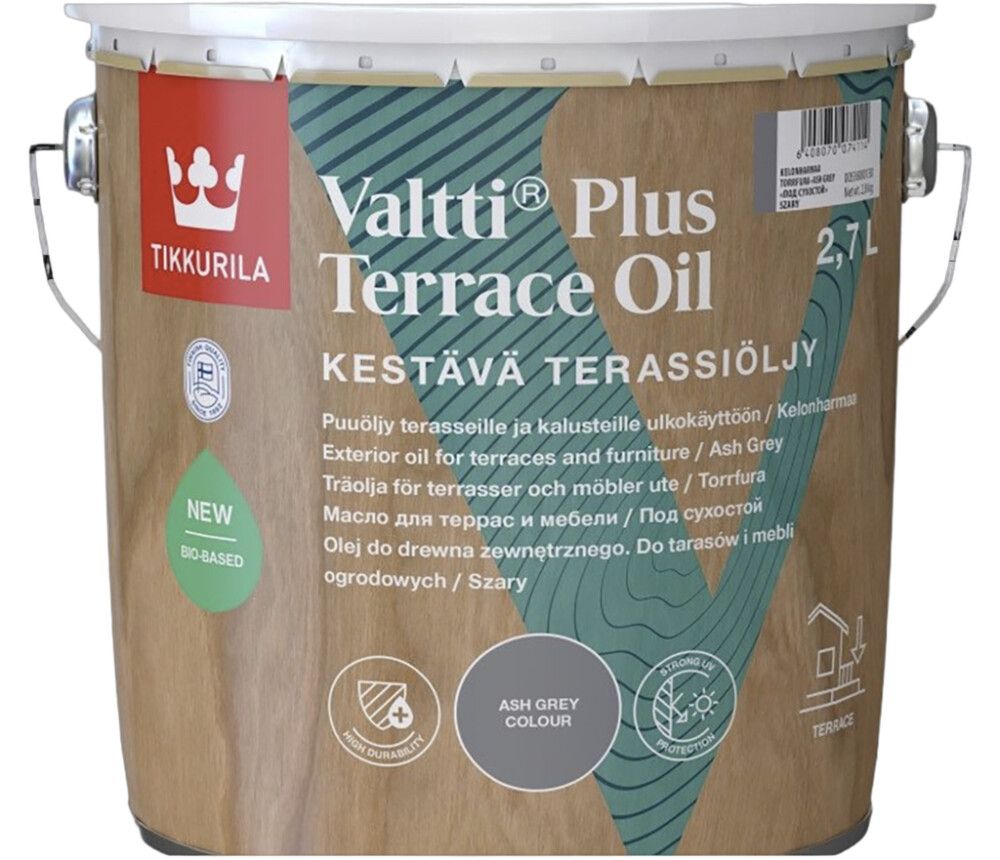 Terrassiõli Tikkurila Valtti Plus Terrace Oil 2,7 l hall