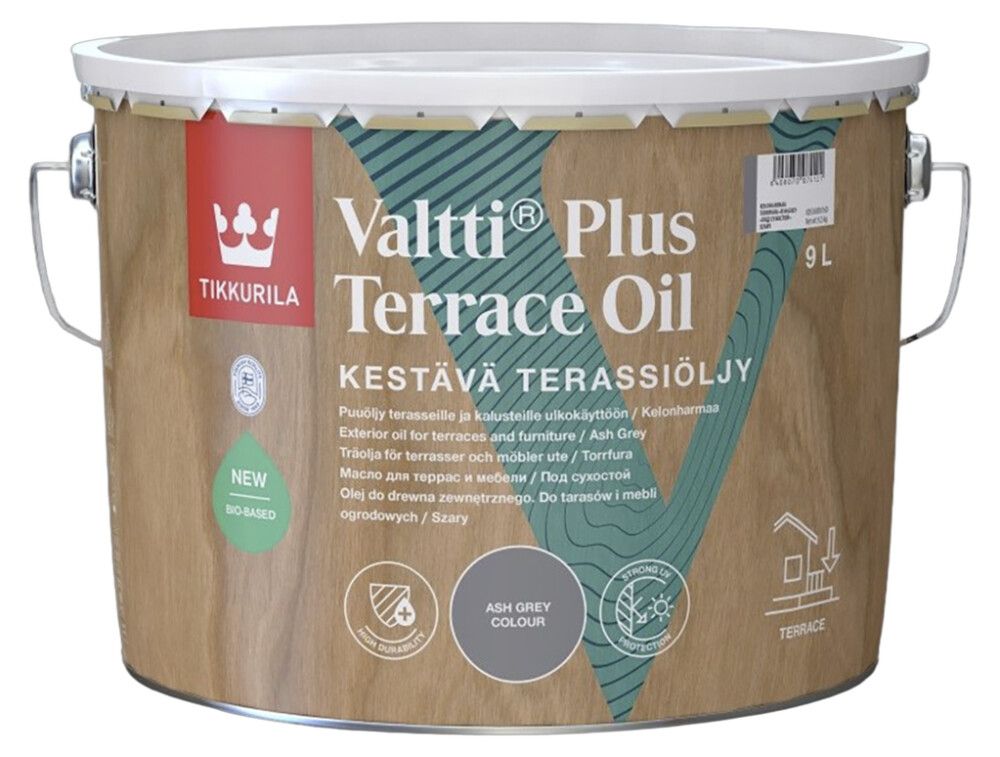 Terrassiõli Tikkurila Valtti Plus Terrace Oil 9 l hall