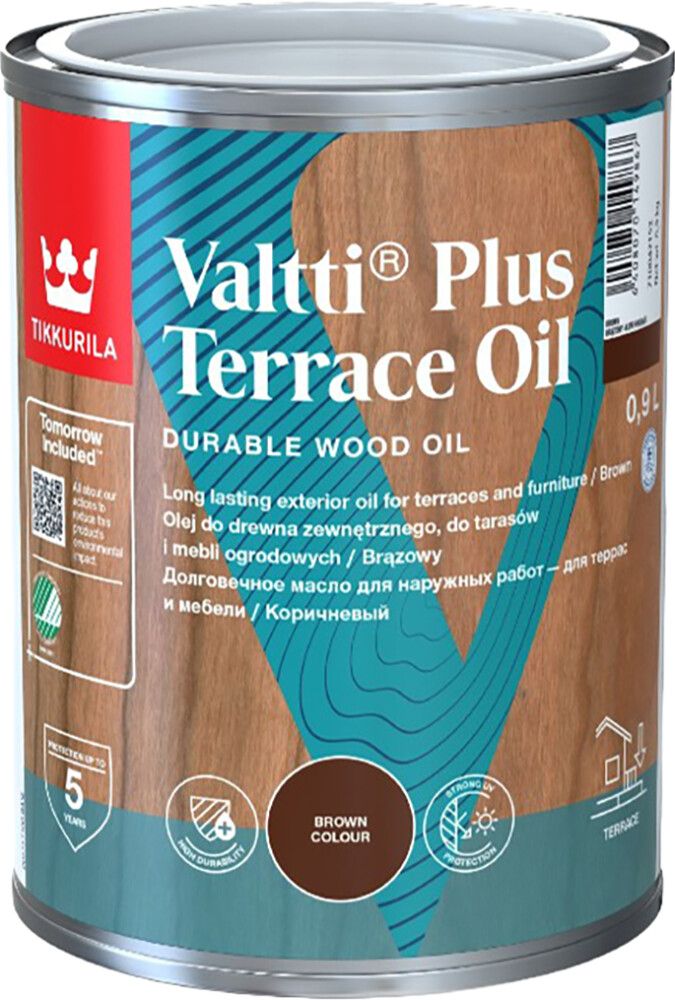 Terrassiõli Tikkurila Valtti Plus Terrace Oil 0,9 l pruun