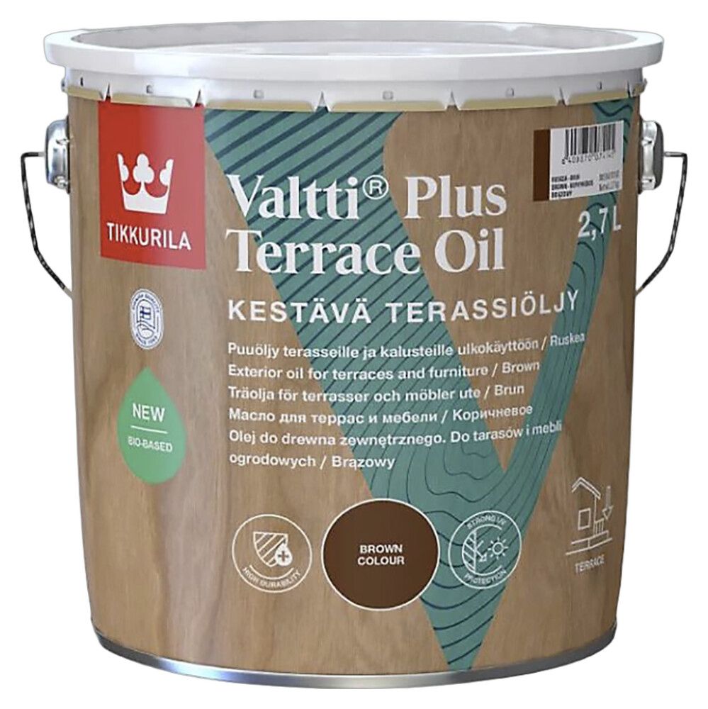 Terrassiõli Tikkurila Valtti Plus Terrace Oil 2,7 l pruun
