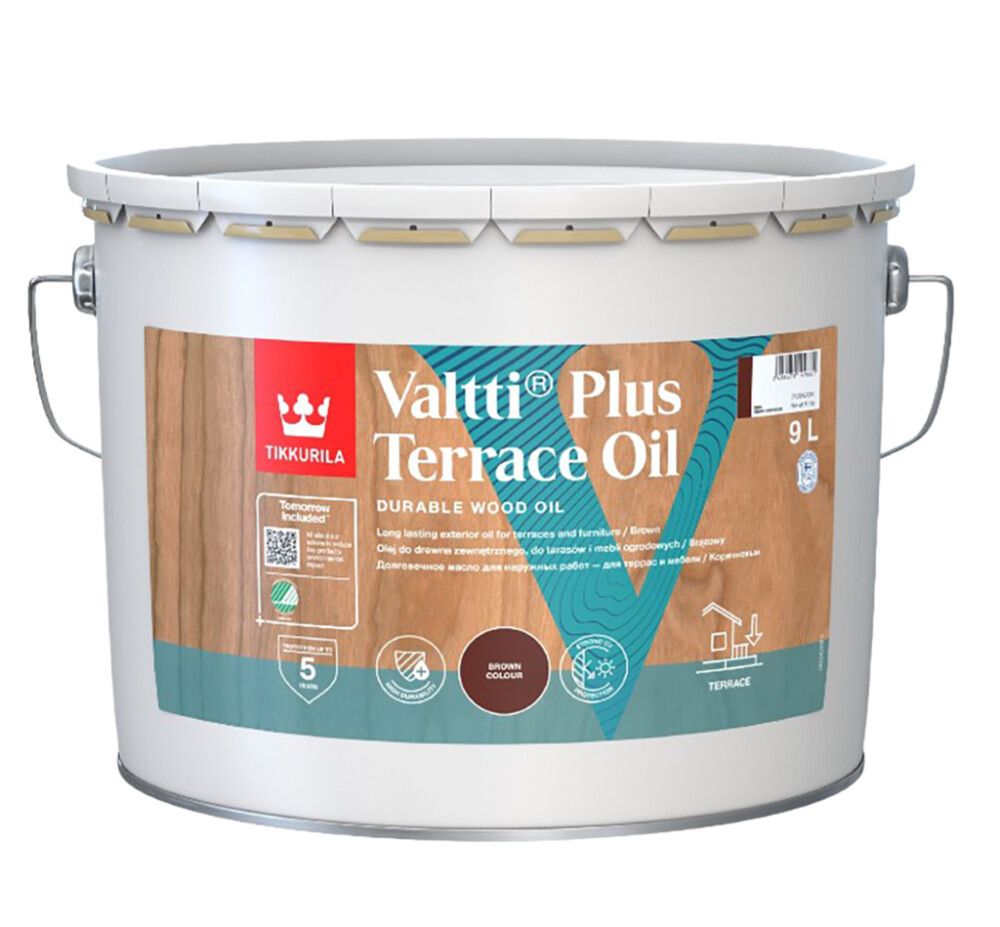 Terrassiõli Tikkurila Valtti Plus Terrace Oil 9 l pruun